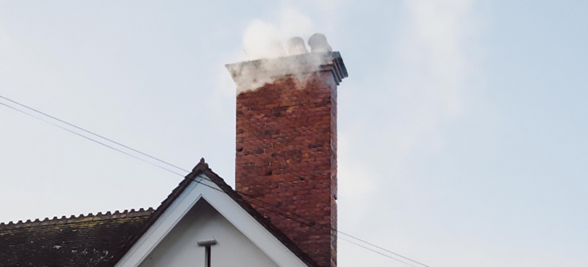A chimney on a roof