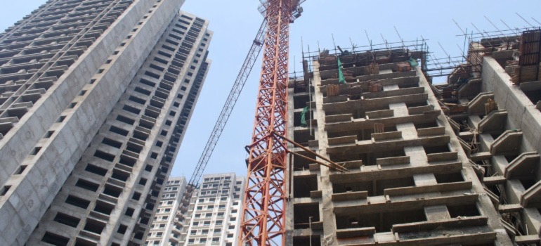 Construction site for commercial buildings