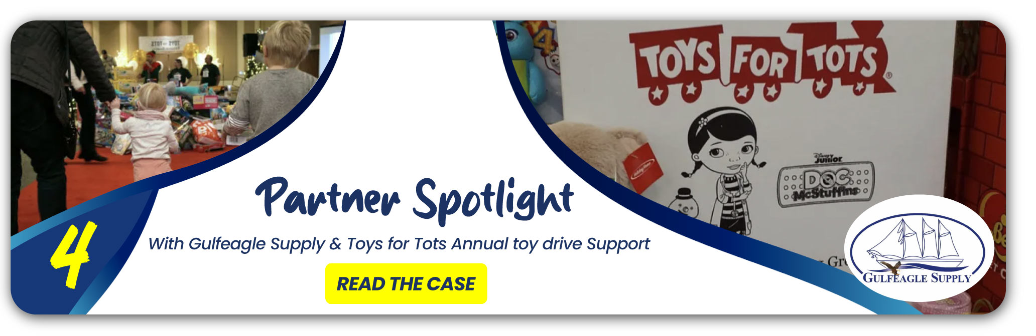 Partner Spotlight with Gulfeagle Supply &amp; Toys for Tots Annual toy drive Support